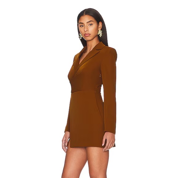 Lovers + Friends Christelle Mini Dress Size Large - Mocha Brown - Picture 3 of 7